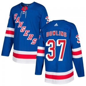 Justin Dowling New York Rangers Adidas Authentic Royal Blue Home Jersey
