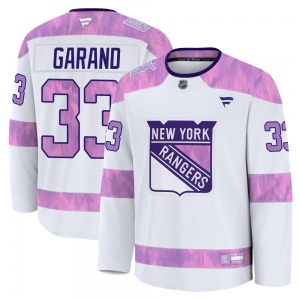 Dylan Garand New York Rangers Fanatics Premium White 2024 Hockey Fights Cancer Practice Jersey