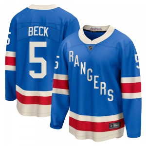 Barry Beck New York Rangers Fanatics Breakaway Blue Centennial Jersey