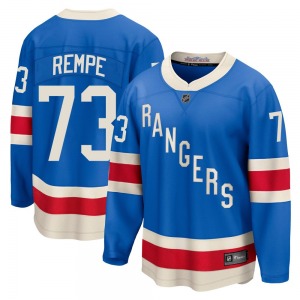 Matt Rempe New York Rangers Fanatics Breakaway Blue Centennial Jersey