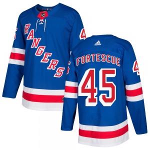 Youth Drew Fortescue New York Rangers Adidas Authentic Royal Blue Home Jersey