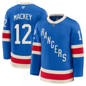 Youth Connor Mackey New York Rangers Fanatics Premium Blue Centennial Jersey