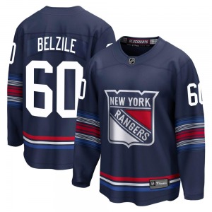 Youth Alex Belzile New York Rangers Fanatics Branded Premier Navy Breakaway Alternate Jersey