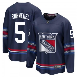 Youth Chad Ruhwedel New York Rangers Fanatics Branded Premier Navy Breakaway Alternate Jersey