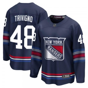 Youth Bobby Trivigno New York Rangers Fanatics Branded Premier Navy Breakaway Alternate Jersey