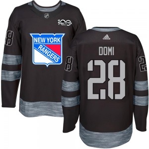 Youth Tie Domi New York Rangers Authentic Black 1917-2017 100th Anniversary Jersey