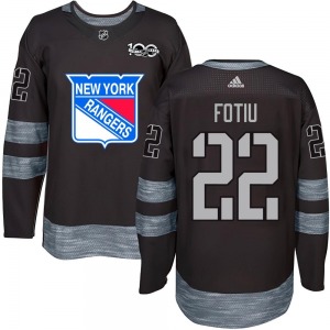Youth Nick Fotiu New York Rangers Authentic Black 1917-2017 100th Anniversary Jersey
