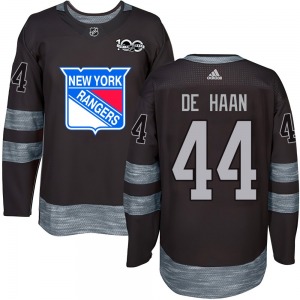 Youth Calvin de Haan New York Rangers Authentic Black 1917-2017 100th Anniversary Jersey