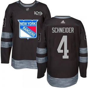 Youth Braden Schneider New York Rangers Authentic Black 1917-2017 100th Anniversary Jersey