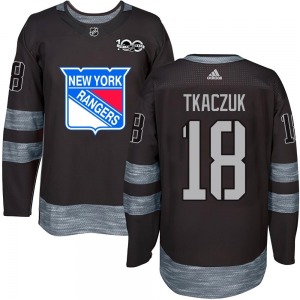 Youth Walt Tkaczuk New York Rangers Authentic Black 1917-2017 100th Anniversary Jersey