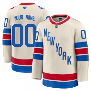 Custom New York Rangers Fanatics Premium Custom Beige 2026 Winter Classic Jersey