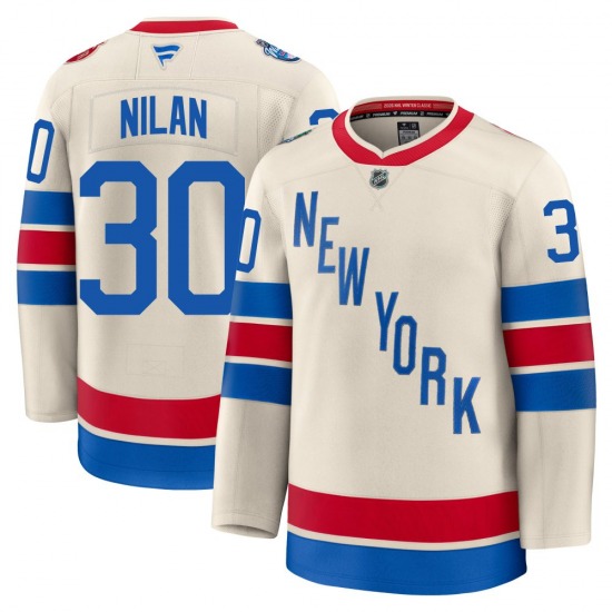 Chris Nilan New York Rangers Fanatics Premium Beige 2026 Winter Classic Jersey