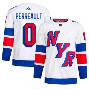 Gabriel Perreault New York Rangers Adidas Authentic White 2024 Stadium Series Primegreen Jersey