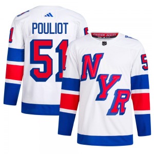 Derrick Pouliot New York Rangers Adidas Authentic White 2024 Stadium Series Primegreen Jersey