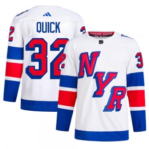 Jonathan Quick New York Rangers Adidas Authentic White 2024 Stadium Series Primegreen Jersey