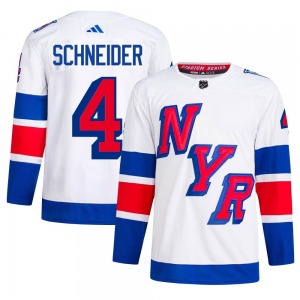 Braden Schneider New York Rangers Adidas Authentic White 2024 Stadium Series Primegreen Jersey
