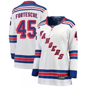 Women's Drew Fortescue New York Rangers Fanatics Branded Breakaway White Away Jersey