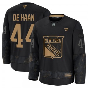Calvin de Haan New York Rangers Fanatics Premium Black 2024 Military Appreciation Practice Jersey