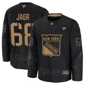 Jaromir Jagr New York Rangers Fanatics Premium Black 2024 Military Appreciation Practice Jersey