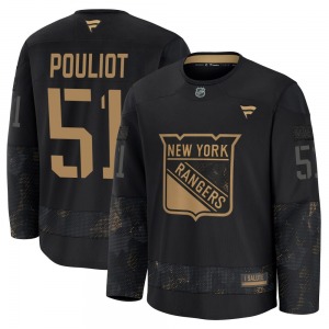 Derrick Pouliot New York Rangers Fanatics Premium Black 2024 Military Appreciation Practice Jersey