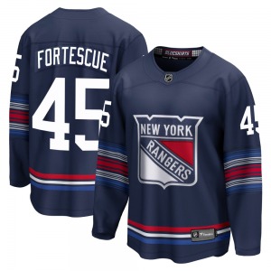 Drew Fortescue New York Rangers Fanatics Branded Premier Navy Breakaway Alternate Jersey