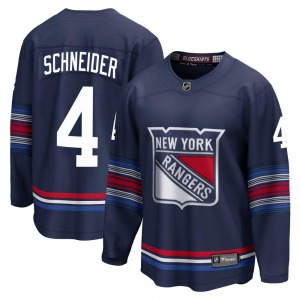 Braden Schneider New York Rangers Fanatics Branded Premier Navy Breakaway Alternate Jersey