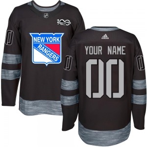 Custom New York Rangers Authentic Black Custom 1917-2017 100th Anniversary Jersey