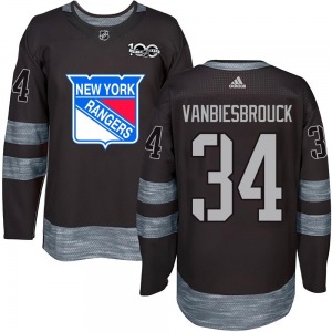 John Vanbiesbrouck New York Rangers Authentic Black 1917-2017 100th Anniversary Jersey