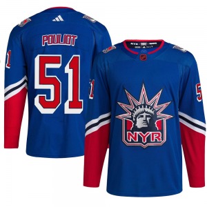 Derrick Pouliot New York Rangers Adidas Authentic Royal Reverse Retro 2.0 Jersey