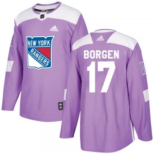 Will Borgen New York Rangers Adidas Authentic Purple Fights Cancer Practice Jersey