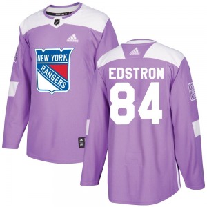Adam Edstrom New York Rangers Adidas Authentic Purple Fights Cancer Practice Jersey