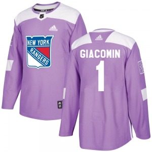 Eddie Giacomin New York Rangers Adidas Authentic Purple Fights Cancer Practice Jersey
