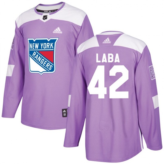 Noah Laba New York Rangers Adidas Authentic Purple Fights Cancer Practice Jersey