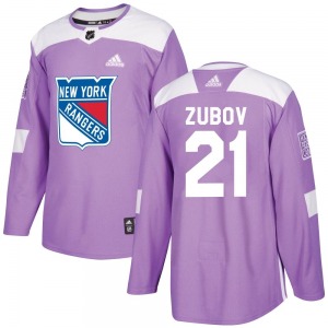 Sergei Zubov New York Rangers Adidas Authentic Purple Fights Cancer Practice Jersey