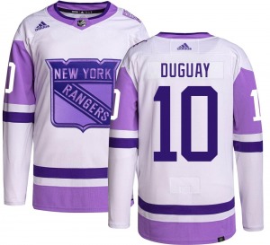 Ron Duguay New York Rangers Adidas Authentic Hockey Fights Cancer Jersey