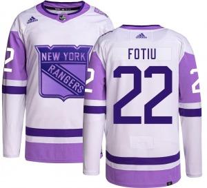 Nick Fotiu New York Rangers Adidas Authentic Hockey Fights Cancer Jersey