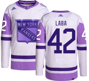 Noah Laba New York Rangers Adidas Authentic Hockey Fights Cancer Jersey