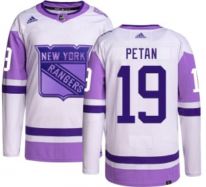 Nic Petan New York Rangers Adidas Authentic Hockey Fights Cancer Jersey