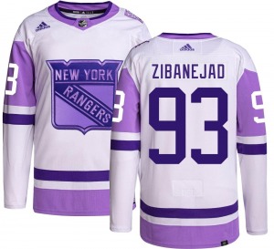 Mika Zibanejad New York Rangers Adidas Authentic Hockey Fights Cancer Jersey