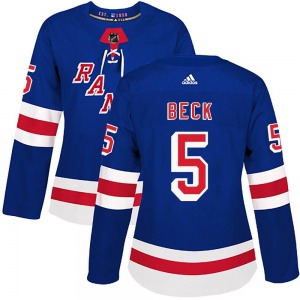 Women's Barry Beck New York Rangers Adidas Authentic Royal Blue Home Jersey
