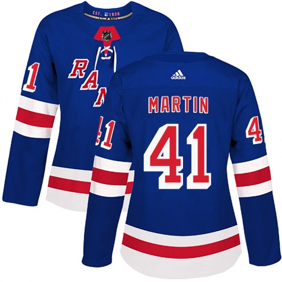 Women's Spencer Martin New York Rangers Adidas Authentic Royal Blue Home Jersey