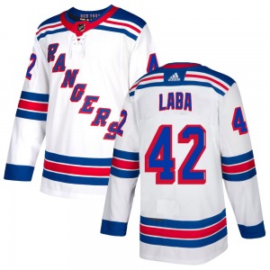 Youth Noah Laba New York Rangers Adidas Authentic White Jersey