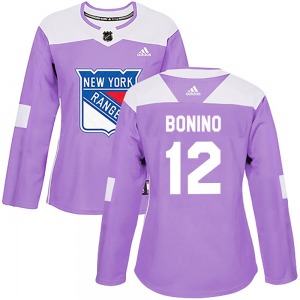 Women's Nick Bonino New York Rangers Adidas Authentic Purple Fights Cancer Practice Jersey