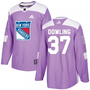 Youth Justin Dowling New York Rangers Adidas Authentic Purple Fights Cancer Practice Jersey
