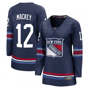 Women's Connor Mackey New York Rangers Fanatics Branded Premier Navy Breakaway Alternate Jersey