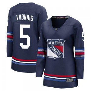Women's Carol Vadnais New York Rangers Fanatics Branded Premier Navy Breakaway Alternate Jersey