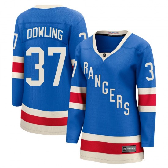 Women's Justin Dowling New York Rangers Fanatics Breakaway Blue Centennial Jersey