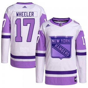 Blake Wheeler New York Rangers Adidas Authentic White/Purple Hockey Fights Cancer Primegreen Jersey