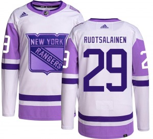 Youth Reijo Ruotsalainen New York Rangers Adidas Authentic Hockey Fights Cancer Jersey
