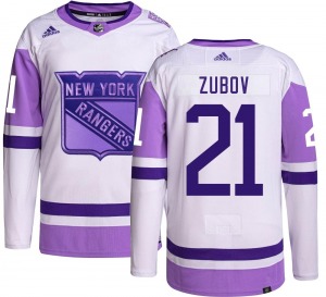 Youth Sergei Zubov New York Rangers Adidas Authentic Hockey Fights Cancer Jersey